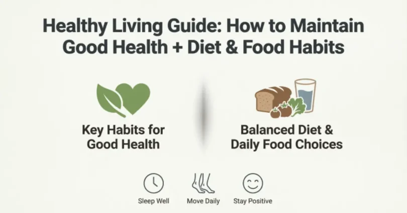 healthy living guide how to maintain good health + diet & food habits